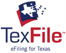 TexFile, eFiling for Texas logo.